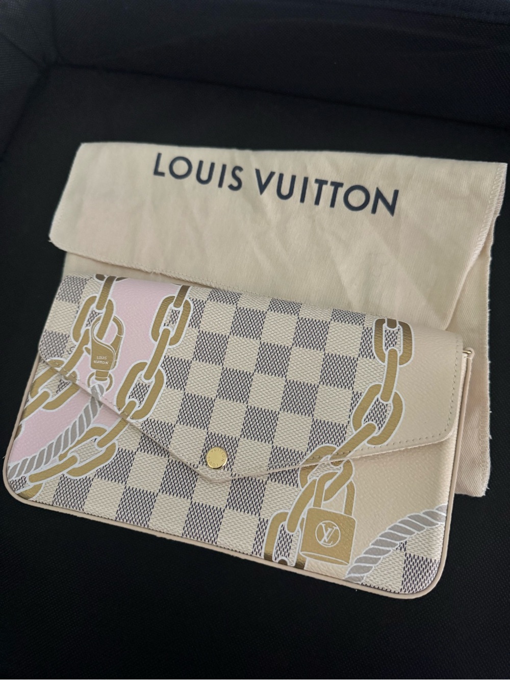 Louis Vuitton LIMITED EDITION Nautical Felicie Pochette Damier Azur NEW
